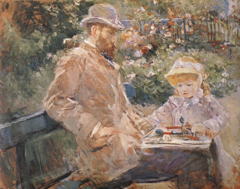 Berthe Morisot Manet and his daughter oil painting picture